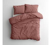 Where Saints Go Ltd Duvet Cover & Pillowcase Set - Terracotta Orange - Washed Cotton - Super King