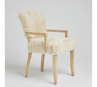 Where Saints Go Ltd Eskimo Armchair Faux Yak Fur Seat With A Solid Oak Accent Frame
