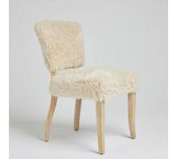 Where Saints Go Ltd Eskimo Dining Chair Faux Yak Fur Seat With A Solid Oak Accent Frame