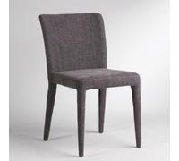 Where Saints Go Ltd Fontana Dining Chair Slate Grey Textured Fabric Fully Upholstered Frame