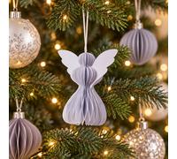 Where Saints Go Ltd Frosty White Paper Angel Christmas Decorations, Pack Of 5, 10Cm By Where Saints Go