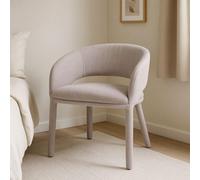Where Saints Go Ltd Hagen Dining Chair Cloud Grey Fabric Fully Upholstered Cut-Out Curved Frame