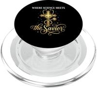 Where Science Meets The Savior Christian Nurse PopSockets PopGrip for MagSafe
