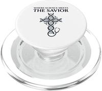 Where Science Meets The Savior Christian Nurse PopSockets PopGrip for MagSafe