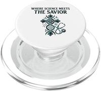 Where Science Meets The Savior Christian Nurse PopSockets PopGrip for MagSafe