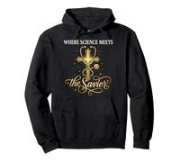 Where Science Meets The Savior Christian Nurse Pullover Hoodie