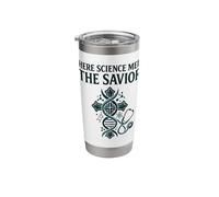 Where Science Meets The Savior Christian Nurse Stainless Steel Insulated Tumbler