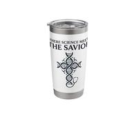 Where Science Meets The Savior Christian Nurse Stainless Steel Insulated Tumbler