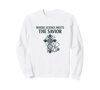 Where Science Meets The Savior Christian Nurse Sweatshirt