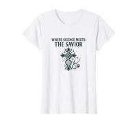 Where Science Meets The Savior Christian Nurse T-Shirt