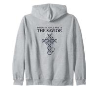 Where Science Meets The Savior Christian Nurse Zip Hoodie