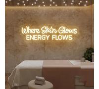 Where Skin Glows Energy Flows Neon Sign,Beauty Salon Led Sign,Skincare Salon Decor,Spa Studio Decor,Skincare Facial Room Wall Decor,Spa Sign