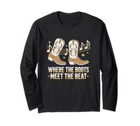 Where The Boots Meet The Beat Line Dancing Lover Long Sleeve T-Shirt
