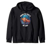 Where The Fuck Is My Son? Funny Orange Clownfish Meme Dad Zip Hoodie