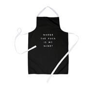 Where The Fuck Is My Wine? Apron | Funny Profanity Apron For Mum, Joke Gift For Wine Drinker, Joke Apron For Home Cooking, Wine Lover