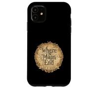 Where The Maps End Here Be Dragons Old Map Collector Case for iPhone 11