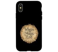 Where The Maps End Here Be Dragons Old Map Collector Case for iPhone X/XS