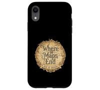 Where The Maps End Here Be Dragons Old Map Collector Case for iPhone XR