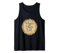 Where The Maps End Here Be Dragons Old Map Collector Tank Top