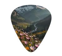 Where the mountain flowers bloom guitar pick set, 3 different thicknesses, 12 pieces for a variety of instruments