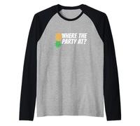 Where The Party at Upside Down Pineapple Swinger Raglan Baseball Tee