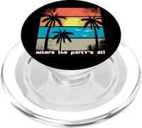 Where The Party Is At - Sun, Sand, Salt, Beach Mode Graphic PopSockets PopGrip for MagSafe