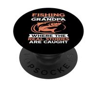 Where the Real Stories Are Caught Fishing Grandpa PopSockets Adhesive PopGrip