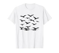 Where the Seagulls Soar Black Silhouette Value Graphic T-Shirt, Men, White, XL