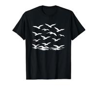 Where the Seagulls Soar White Silhouette Value Graphic T-Shirt, Men, Black, M