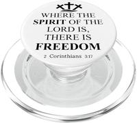 Where the Spirit of the Lord is There is Freedom Christian PopSockets PopGrip for MagSafe