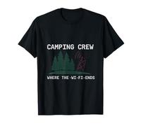 Where The Wi-Fi Ends Camping Crew Outdoor Adventure Design T-Shirt