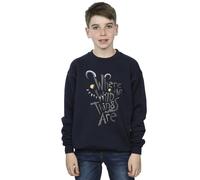 Where The Wild Things Are Boy's Printed White Sweatshirt in Navy | Size: 12-13 Years Where The Wild Things Are Navy 12-13 Years