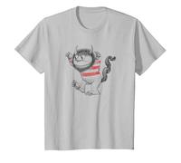 Where The Wild Things are Line Art T-Shirt, Youth, Silver Grey, Medium