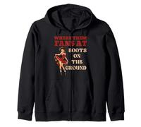 Where Them Fans At Boots On The Ground Cowgirl Linedance Zip Hoodie