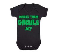Where Them Ghouls at Halloween Baby Grow Vest, 0-3 Months, Black
