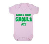 Where Them Ghouls at Halloween Baby Grow Vest, 3-6 Months, Pastel Pink