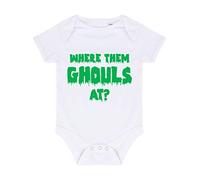 Where Them Ghouls at Halloween Baby Grow Vest, 6-12 Months, White