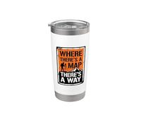 Where There’s A Map There’s A Way Land Surveyor Stainless Steel Insulated Tumbler