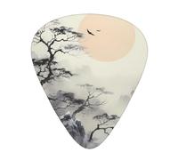 Where to see the moon Printed pick set - 12 pieces, thin, medium and thick guitar picks, suitable for guitar, bass, electric guitar and ukulele