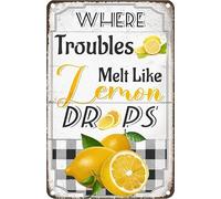 Where Trouble Melt Like Lemon Drops Tin Sign Challenging Fun Home Home Bathroom Patio Bar Cafe Tin Sign 8x6 Inches