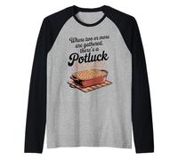Where Two or More are Gathered There’s a Potluck Christian Raglan Baseball Tee