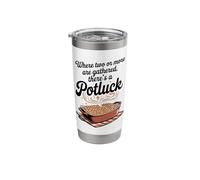 Where Two or More are Gathered There’s a Potluck Christian Stainless Steel Insulated Tumbler