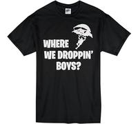 Where We Droppin Boys Men's Black T-Shirt Unisex Tee S