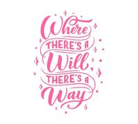 Where Will There Way Poster Lettering Wall Decals Paster Paper 57.6x84.5cm Glass Stickers Pink