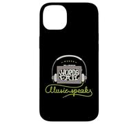 Where Words Fail Music Speaks Retro Headphones Case for iPhone 14 Plus