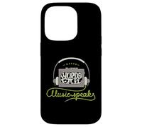 Where Words Fail Music Speaks Retro Headphones Case for iPhone 14 Pro