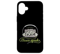 Where Words Fail Music Speaks Retro Headphones Case for iPhone 16 Plus
