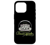 Where Words Fail Music Speaks Retro Headphones Case for iPhone 16 Pro