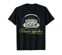Where Words Fail Music Speaks Retro Headphones T-Shirt