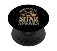 Where Words Fail The Sitar Speaks - Sitar Player PopSockets Adhesive PopGrip